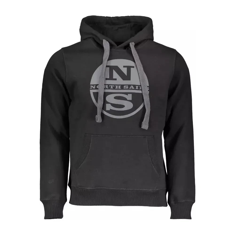 North Sails Black Cotton Men Sweatshirt North Sails