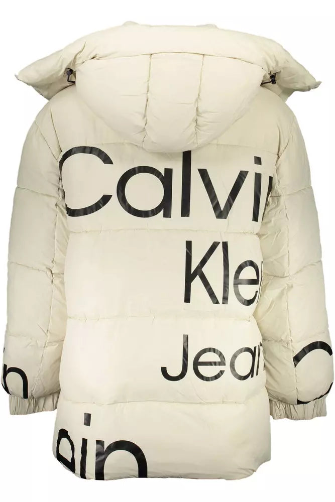 Calvin Klein Beige Polyester Men Jacket Calvin Klein