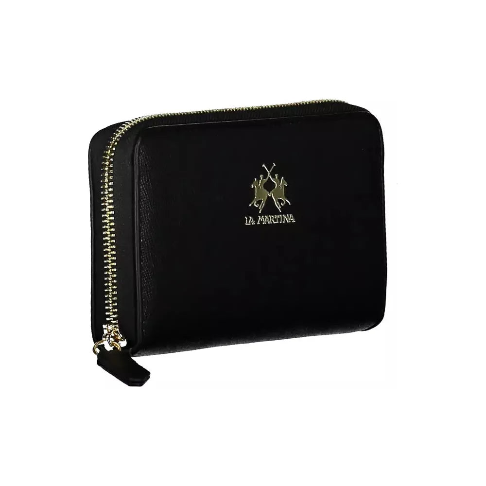 La Martina Black Polyethylene Women Wallet La Martina