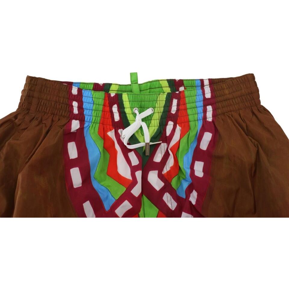 Dsquared² Multicolor Printed Men Beachwear Swimwear Short