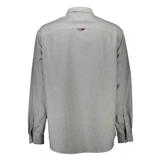 Tommy Hilfiger Gray Cotton Men Shirt Tommy Hilfiger