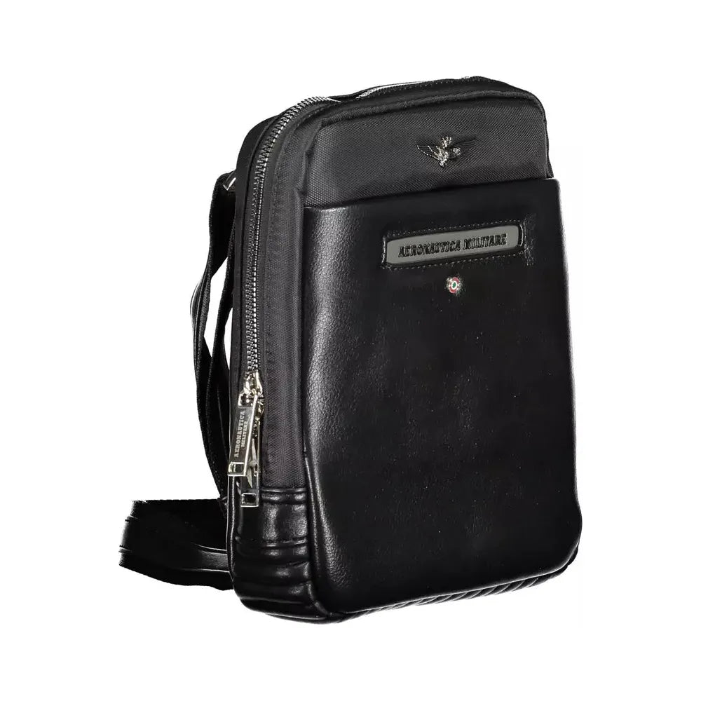 Aeronautica Militare Sleek Black Shoulder Bag for the Modern Man Aeronautica Militare