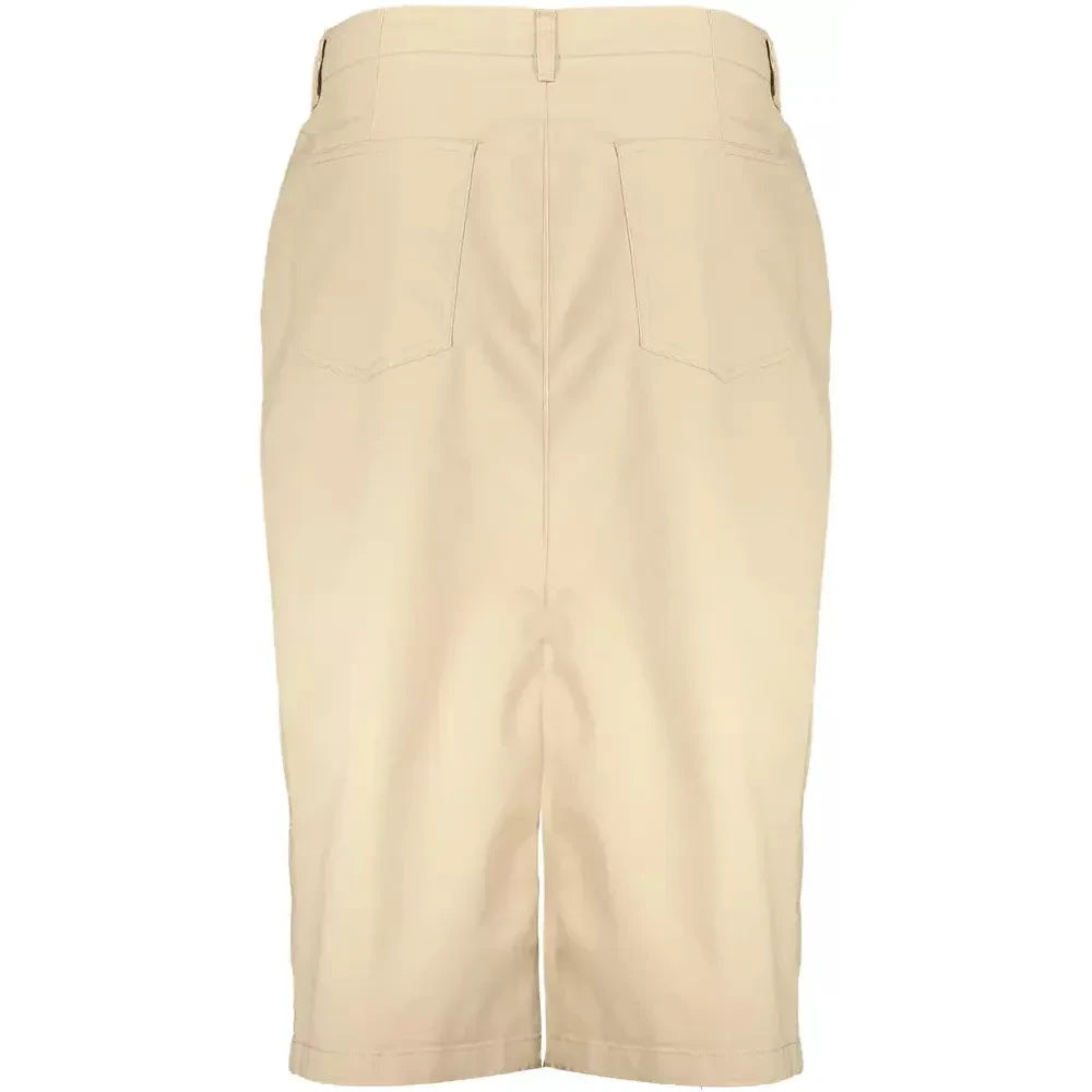 Gant Chic Beige Longuette Skirt with Classic Button Detail Gant