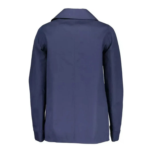 Gant Chic Blue Cotton Sports Jacket with Logo Detail Gant