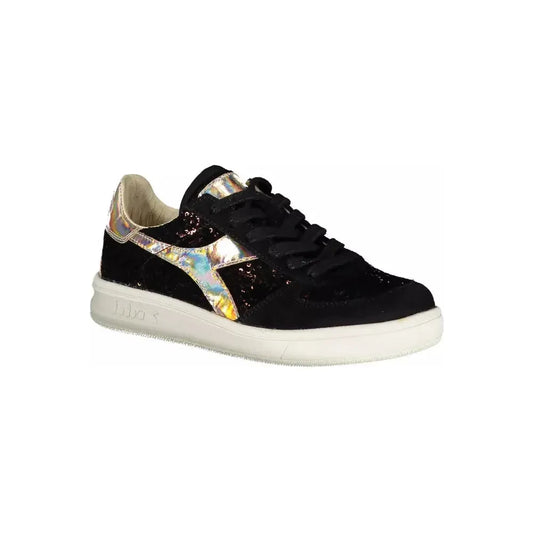 Diadora Black Leather Women Sneaker Diadora