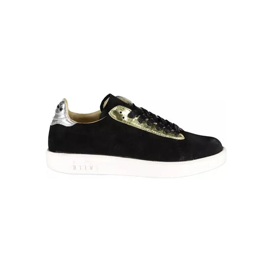 Diadora Black Leather Women Sneaker Diadora