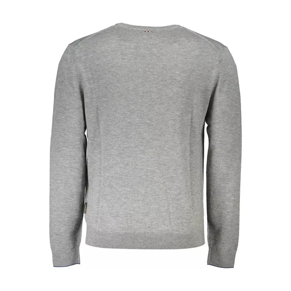 Napapijri Gray Wool Men Sweater Napapijri