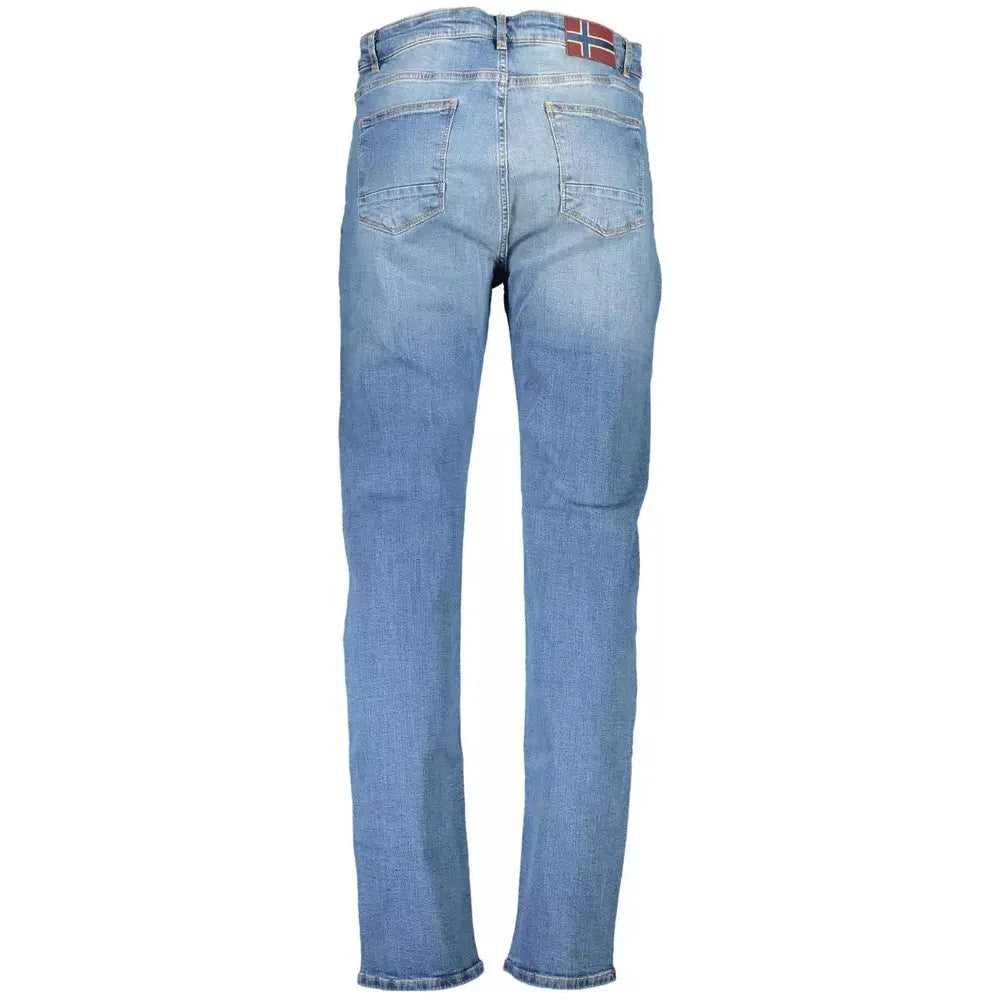 Napapijri Light Blue Cotton Men Jeans Napapijri