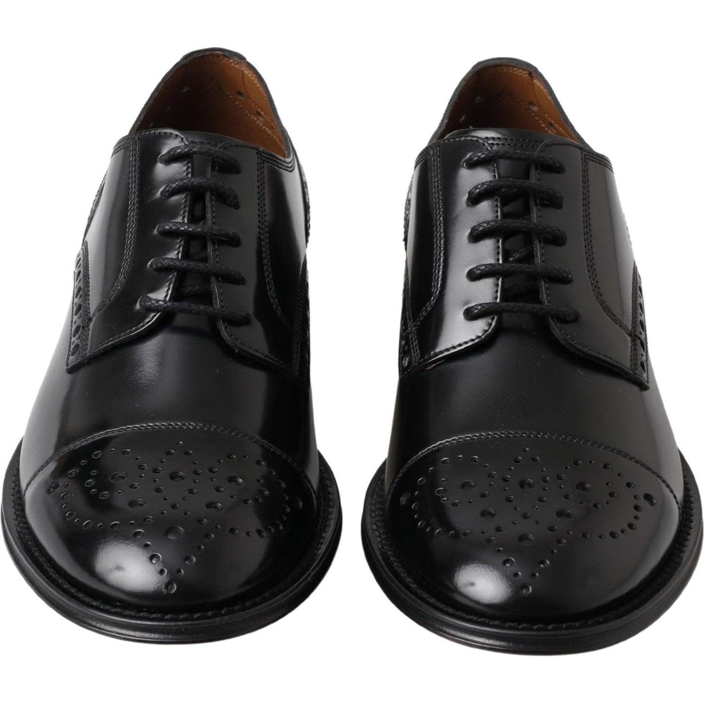 Dolce & Gabbana Elegant Black Leather Oxford Wingtip Shoes Dolce & Gabbana