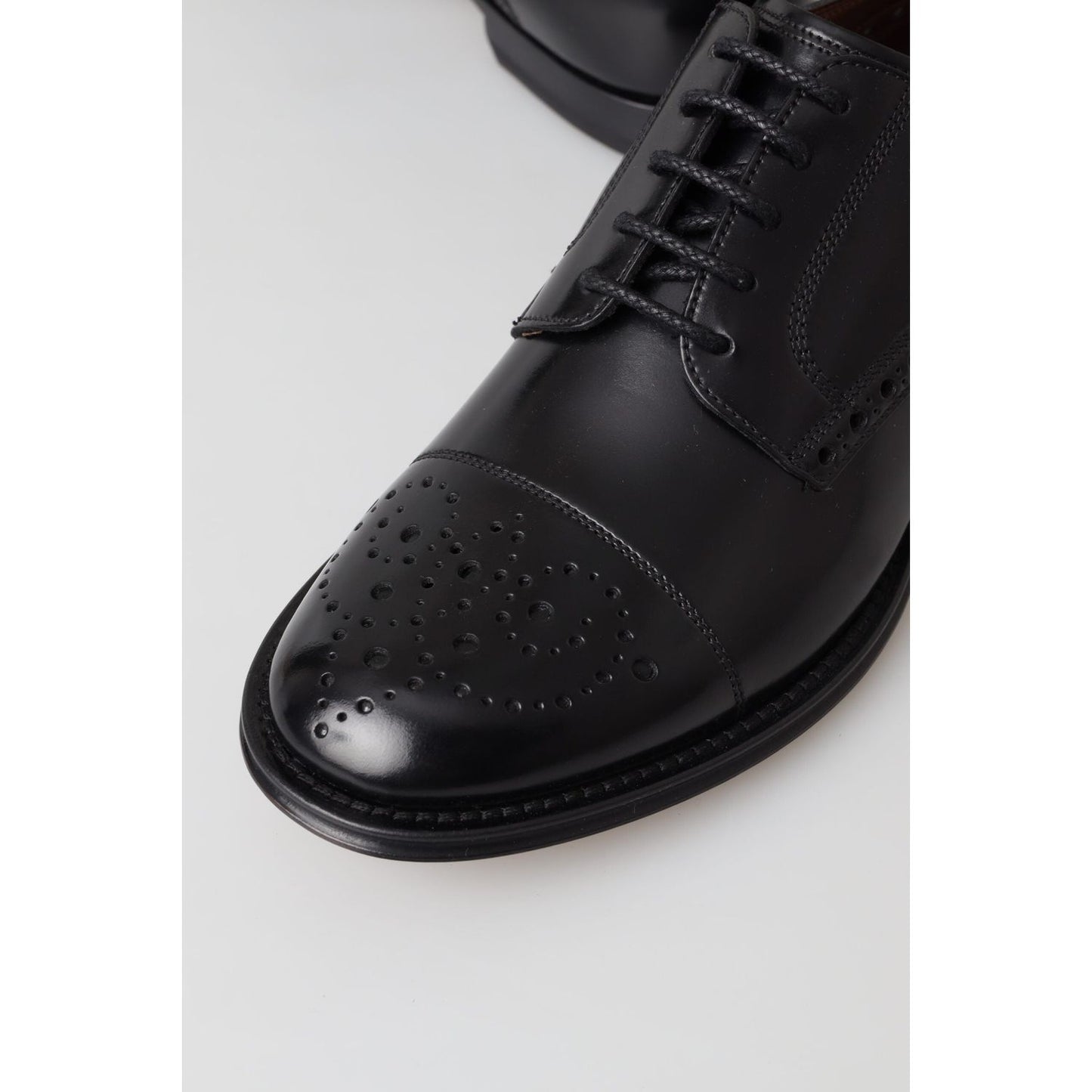 Dolce & Gabbana Elegant Black Leather Oxford Wingtip Shoes Dolce & Gabbana