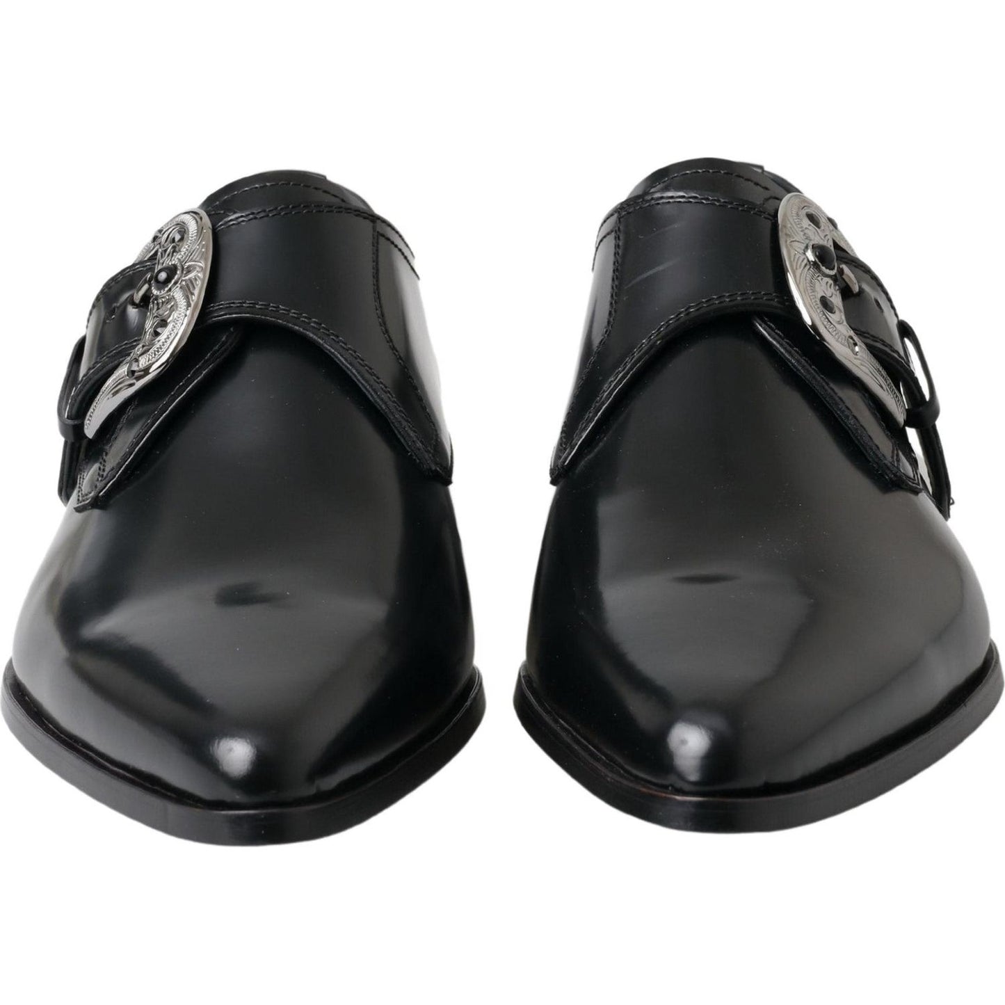 Dolce & Gabbana Elegant Black Leather Monk Strap Shoes Dolce & Gabbana