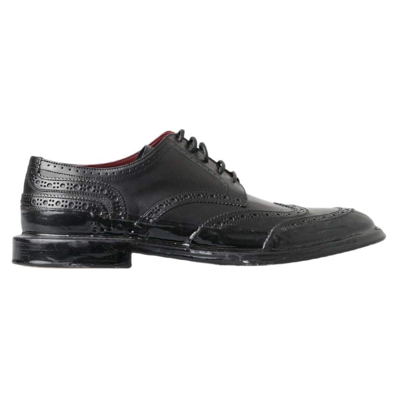 Dolce & Gabbana Elegant Black Leather Derby Shoes Dolce & Gabbana