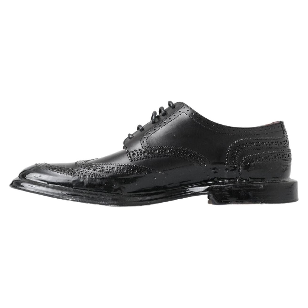 Dolce & Gabbana Elegant Black Leather Derby Shoes Dolce & Gabbana