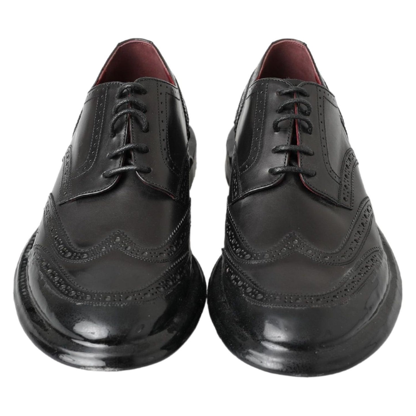 Dolce & Gabbana Elegant Black Leather Derby Shoes Dolce & Gabbana