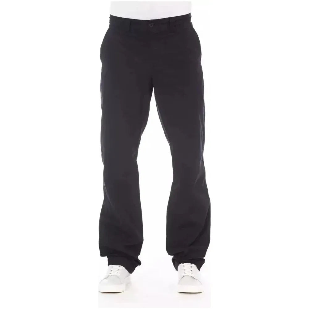 Alpha Studio Blue Cotton Men Pant Alpha Studio