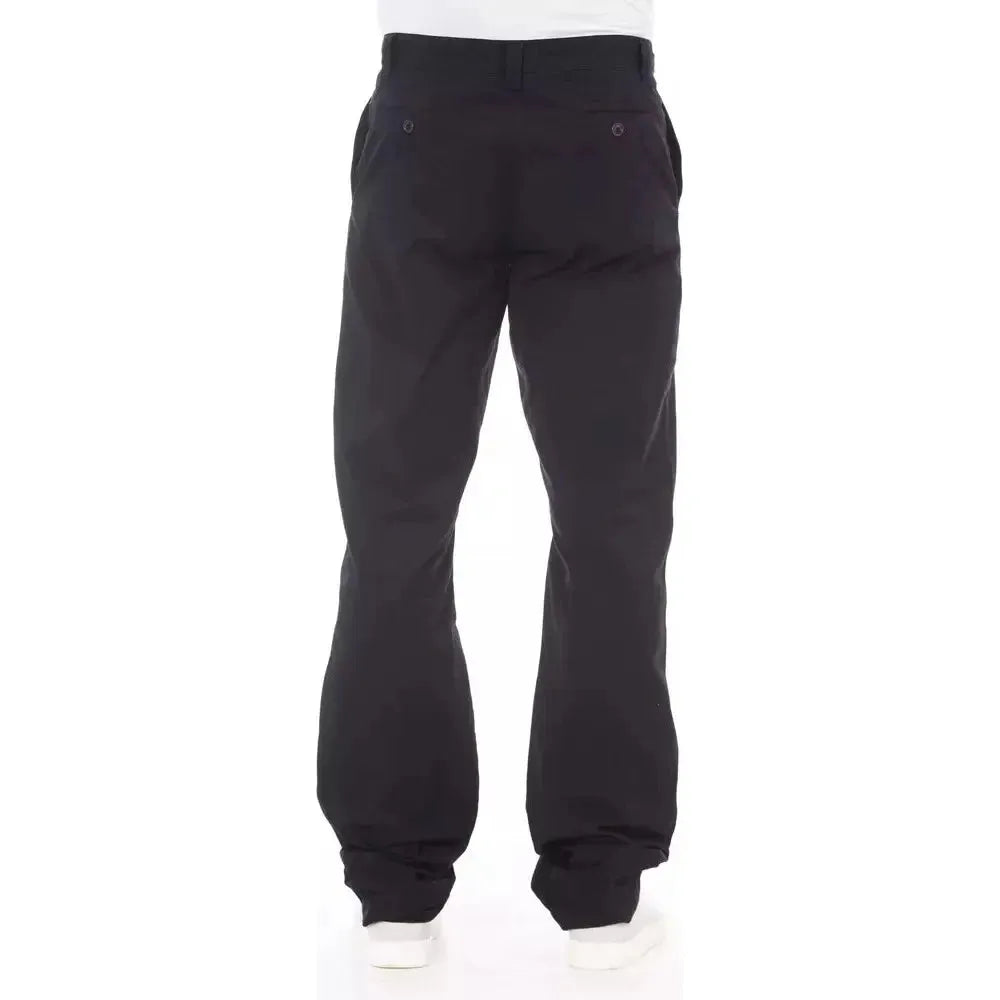 Alpha Studio Blue Cotton Men Pant