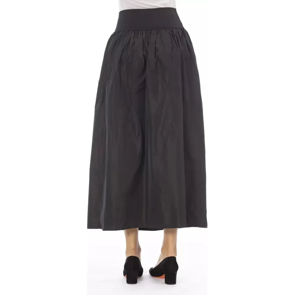 Alpha Studio Brown Polyester Women Skirt Alpha Studio