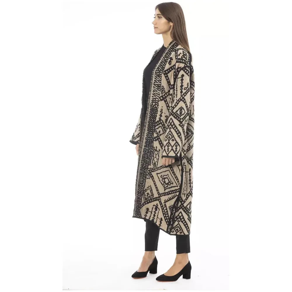 Alpha Studio Brown Acetate Women Coat Alpha Studio