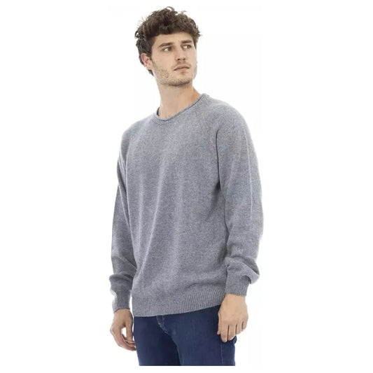 Alpha Studio Light Blue Viscose Men Sweater Alpha Studio