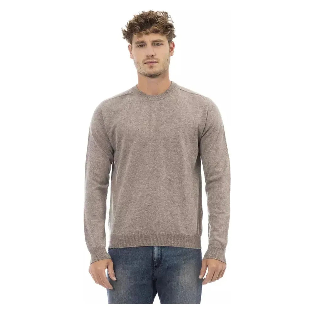 Alpha Studio Beige Viscose Men Sweater Alpha Studio