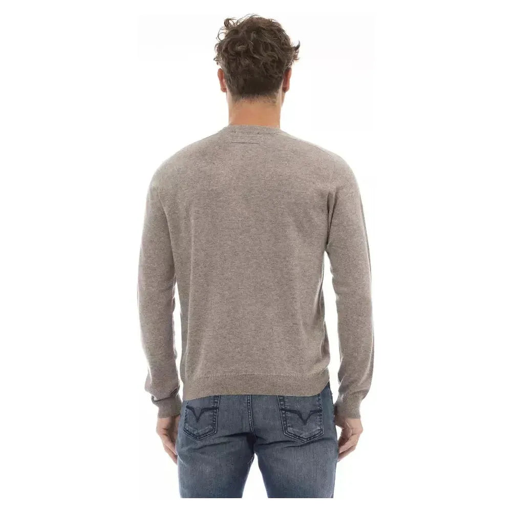 Alpha Studio Beige Viscose Men Sweater Alpha Studio