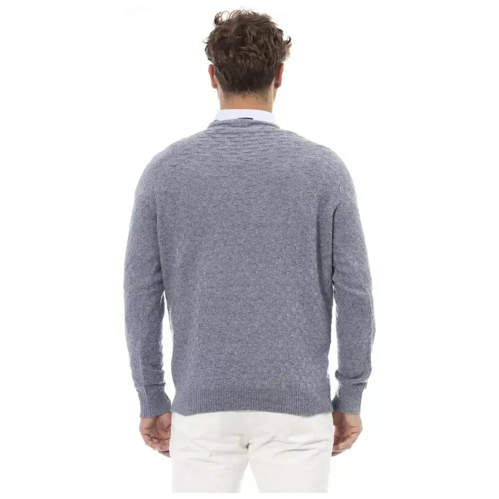 Alpha Studio "Light Blue Viscose Men Sweater" Alpha Studio