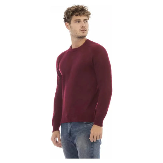 Alpha Studio Red Wool Men Sweater Alpha Studio