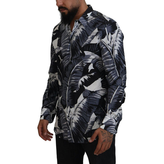 Dolce & Gabbana Multicolor Banana Leaf Print Casual Shirt Dolce & Gabbana