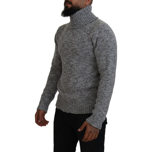 Dolce & Gabbana Elegant Gray Wool-Blend Turtleneck Sweater Dolce & Gabbana