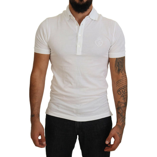 Dolce & Gabbana Elegant White Cotton Blend Polo Dolce & Gabbana