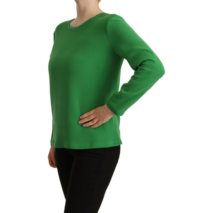 Armani Green Silk Long Sleeves Round Neck Sweater