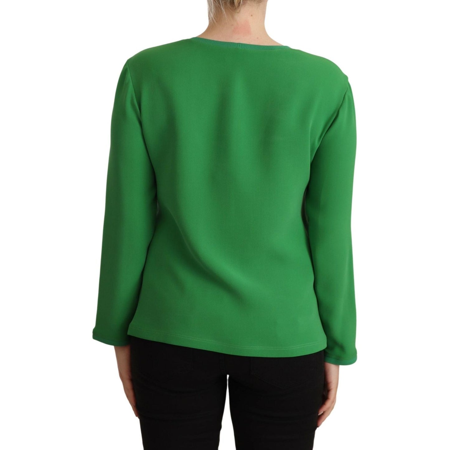 Armani Elegant Silk Long Sleeve Sweater in Lush Green Armani