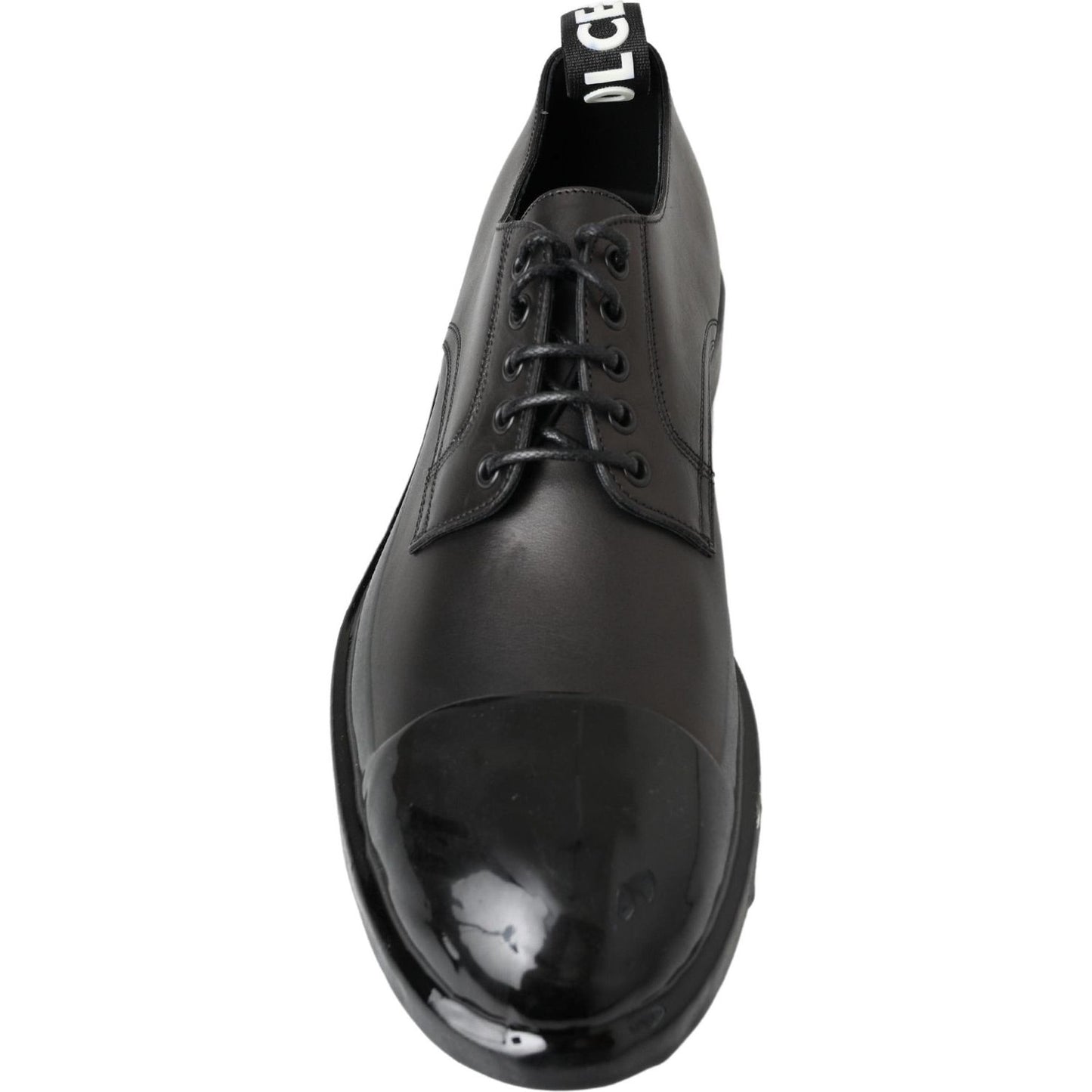 Dolce & Gabbana Elegant Derby Lace-Up Leather Shoes in Black Dolce & Gabbana