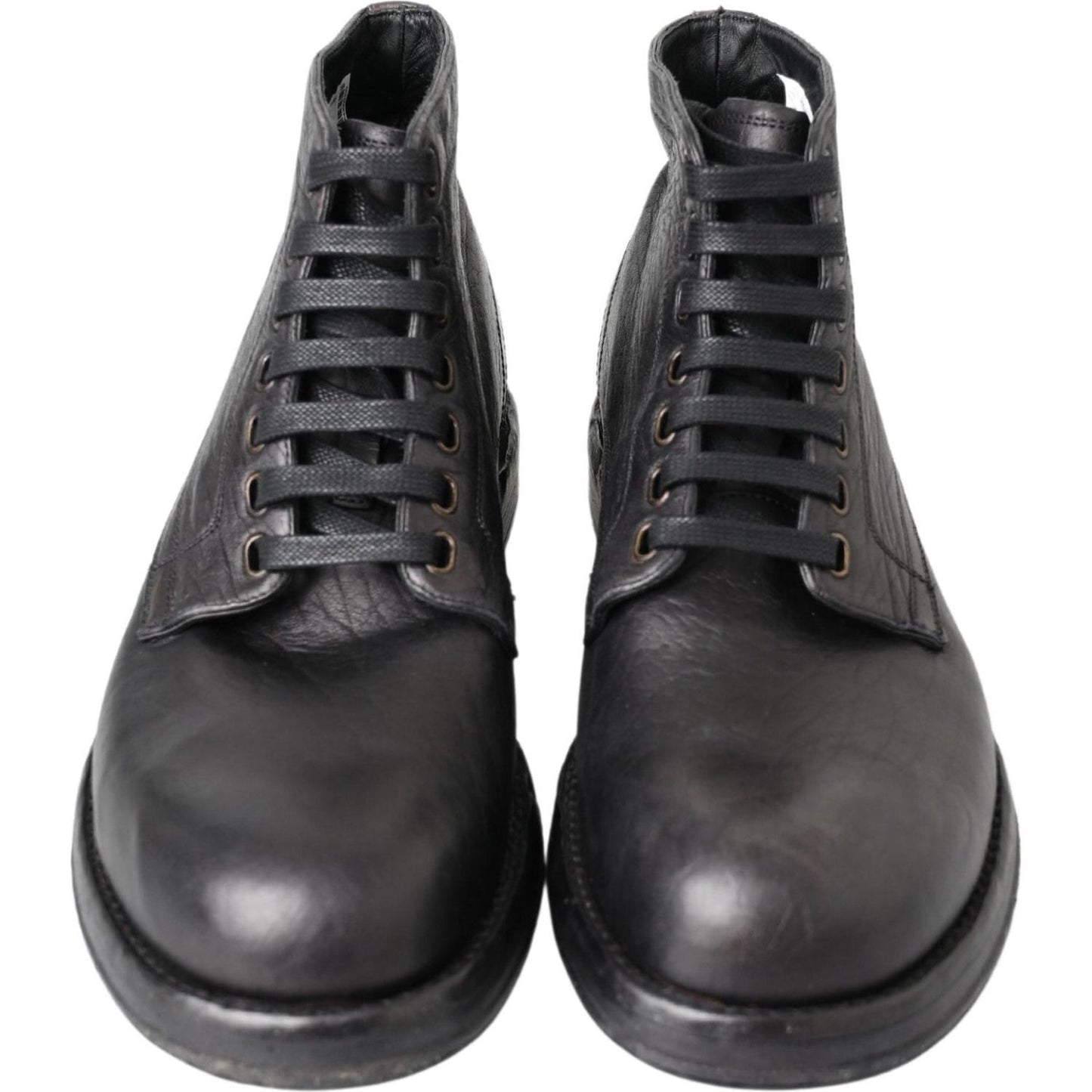 Dolce & Gabbana Black Horse Leather Perugino Boots