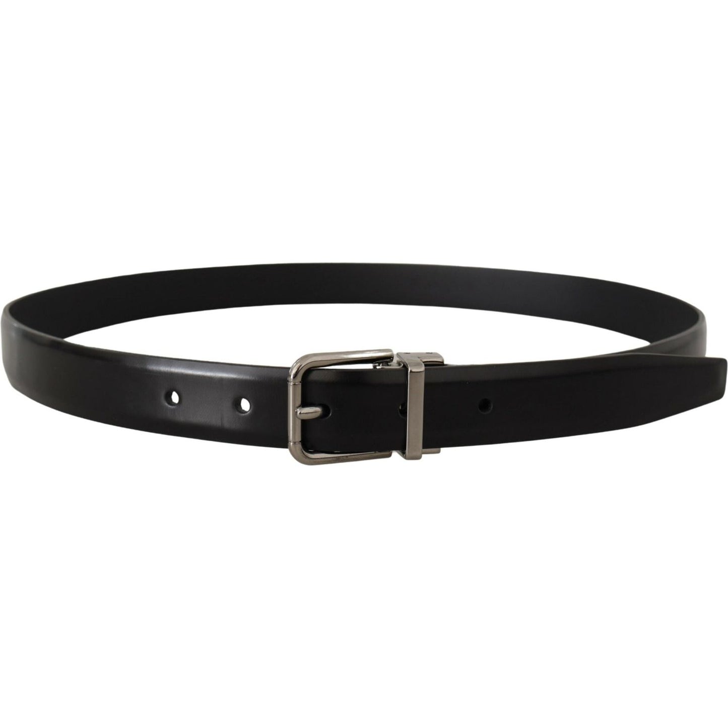 Dolce & Gabbana Elegant Black Leather Belt with Metal Buckle Dolce & Gabbana