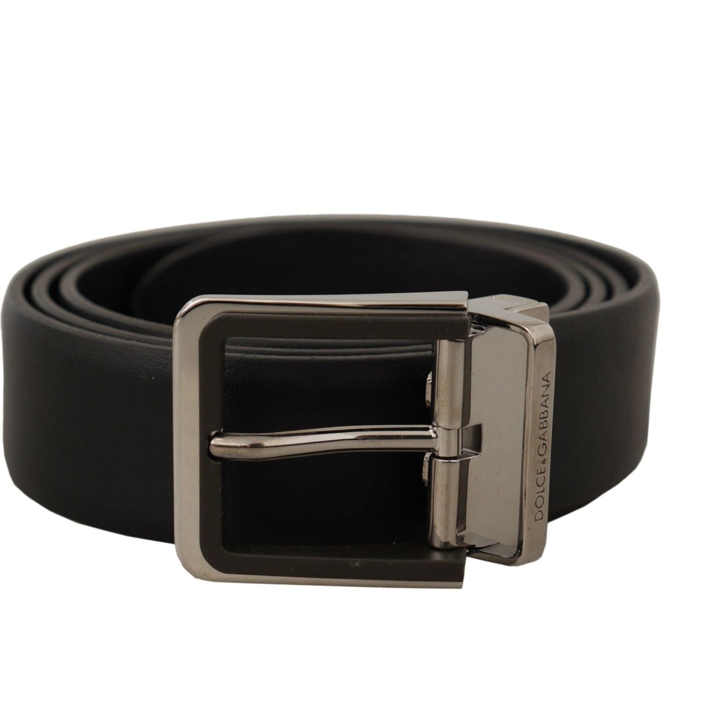 Dolce & Gabbana Elegant Black Leather Belt with Metal Buckle Dolce & Gabbana