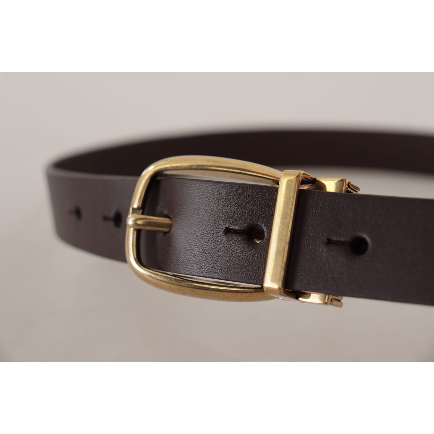 Dolce & Gabbana Elegant Dark Brown Leather Belt Dolce & Gabbana