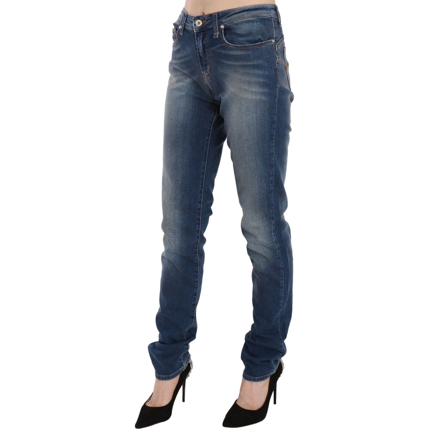 Fiorucci Svelte Mid Waist Slim Jeans in Vintage Blue Fiorucci