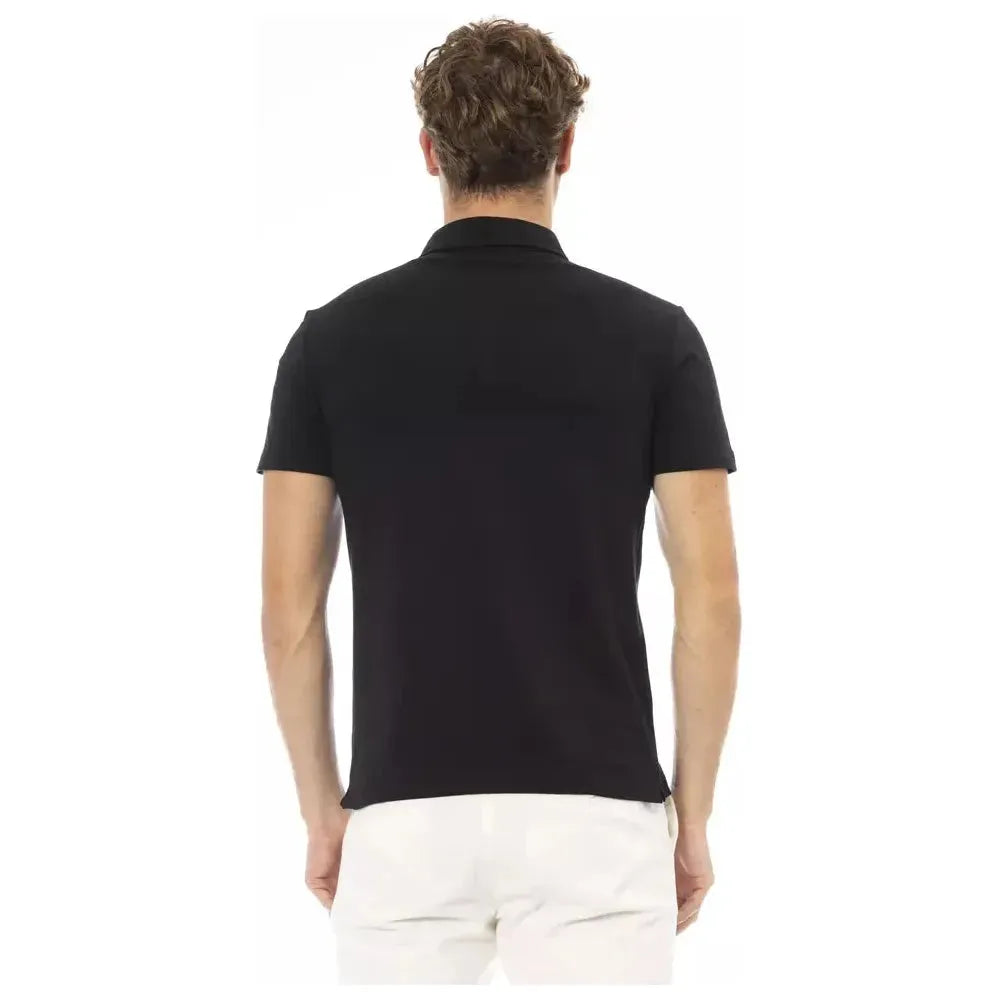 Baldinini Trend Black Cotton Men Polo Shirt Baldinini Trend