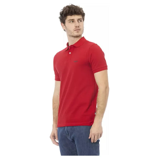 Baldinini Trend Red Cotton Men Polo Baldinini Trend