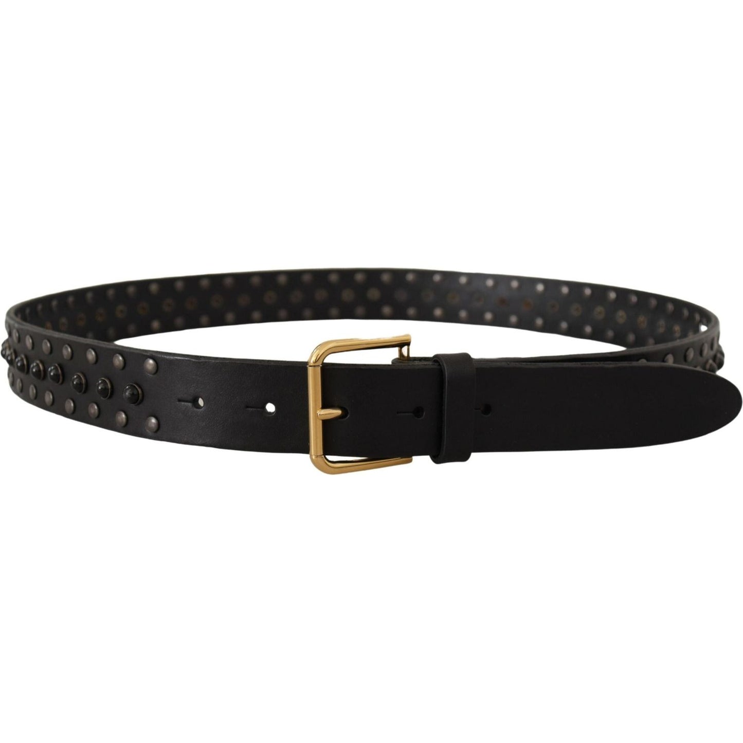 Dolce & Gabbana Elegant Leather Belt with Logo Engraved Buckle Dolce & Gabbana