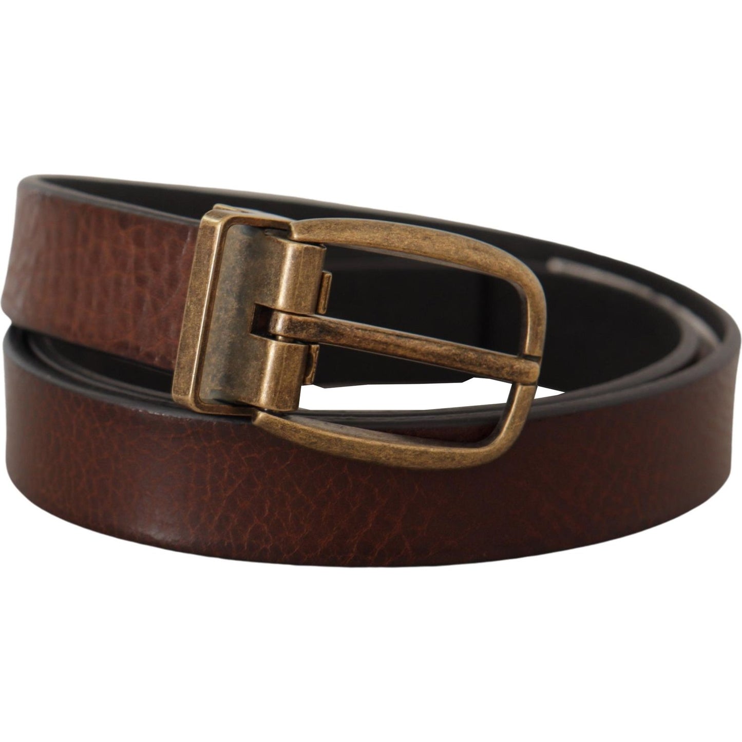 Dolce & Gabbana Elegant Leather Belt with Metal Buckle Dolce & Gabbana