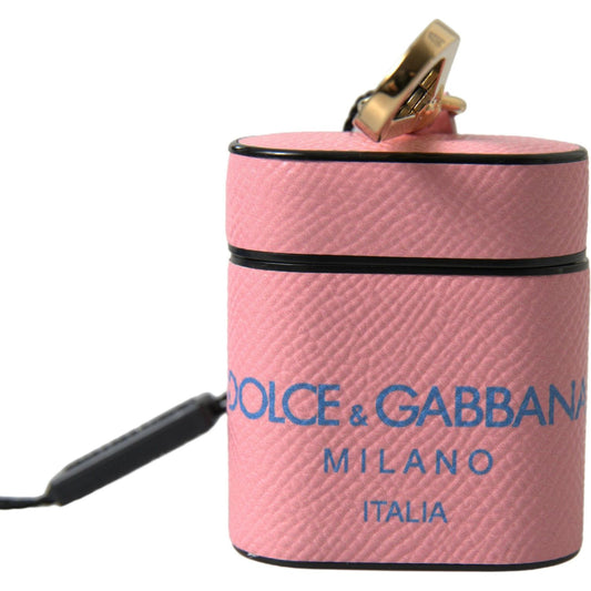 Chic Calf Leather Airpods Case in Pink