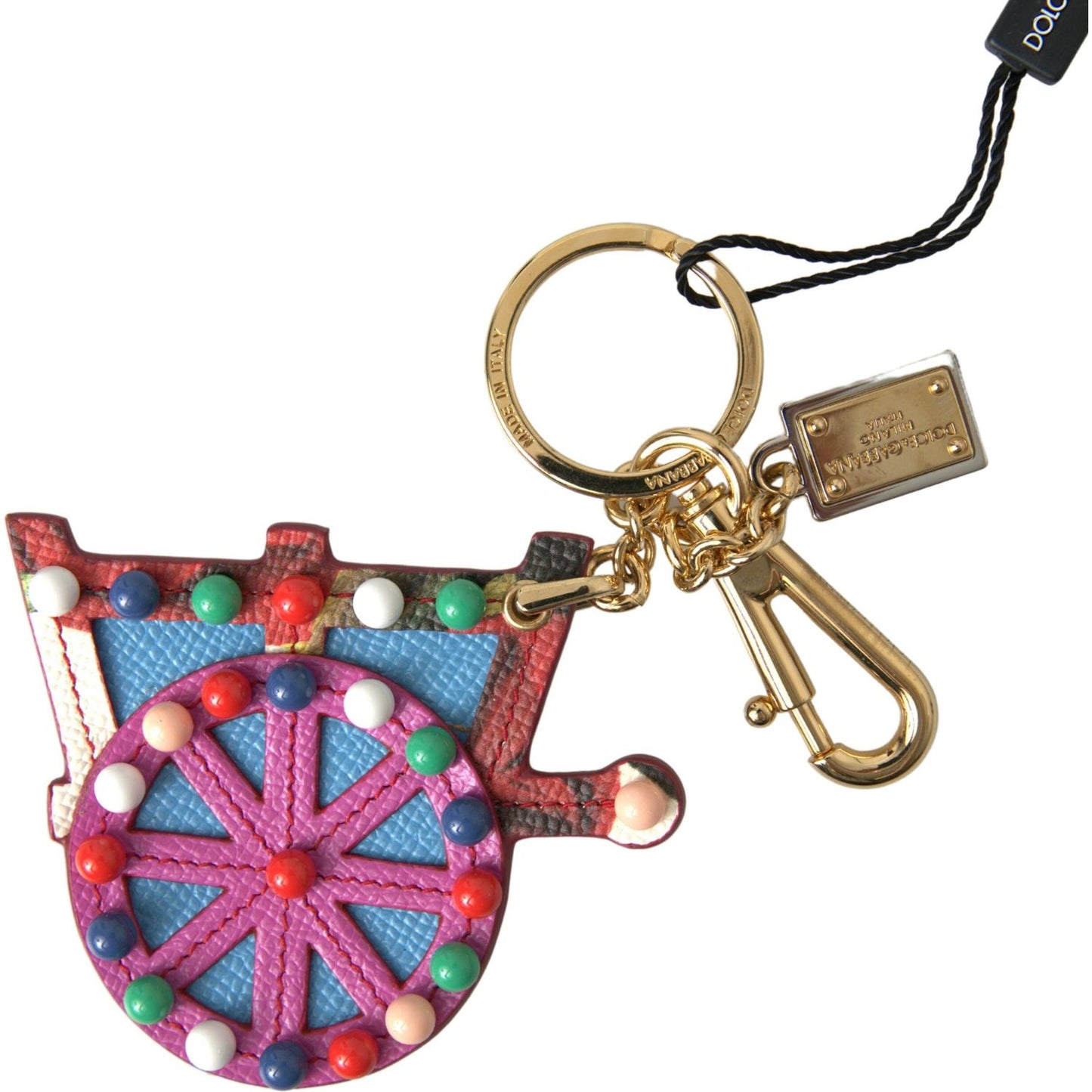 Dolce & Gabbana Elegant Multicolor Keychain with Gold Accents Dolce & Gabbana