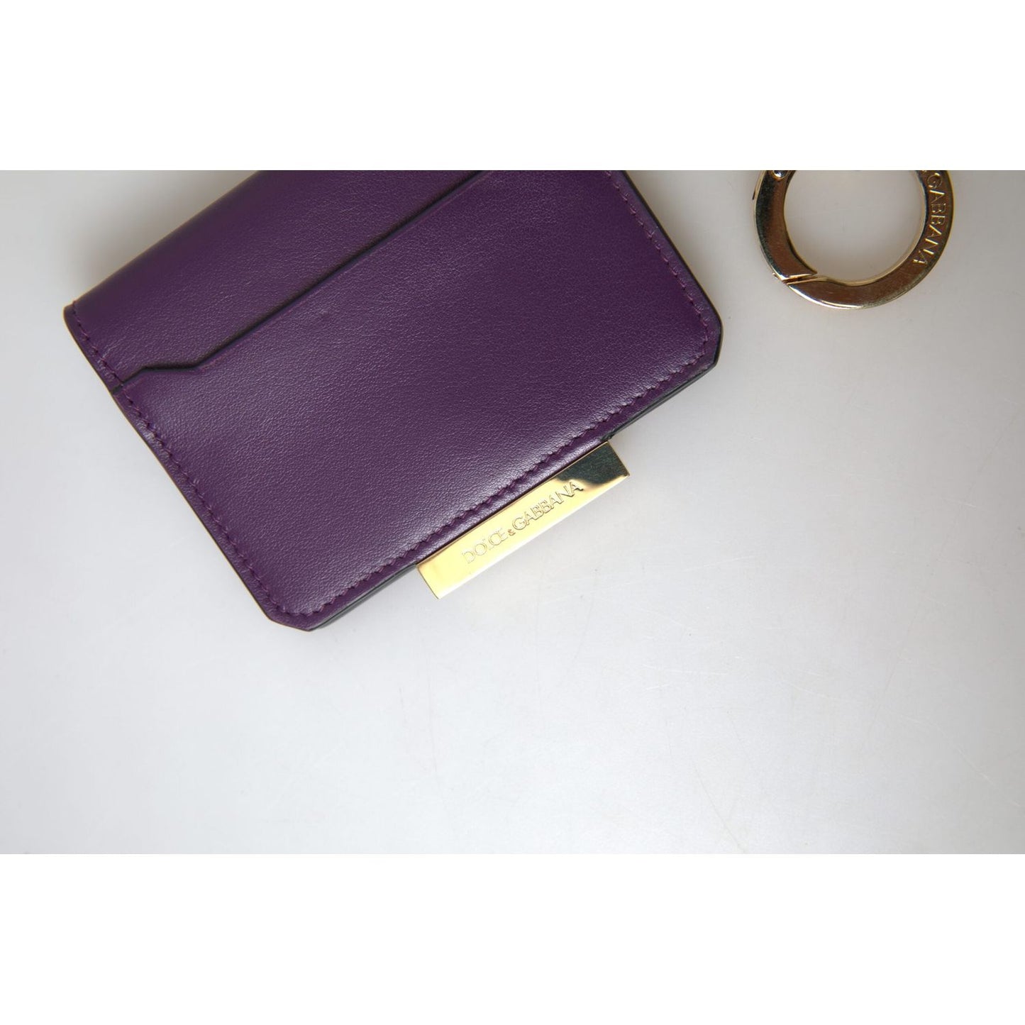 Dolce & Gabbana Purple Leather French Flap Wallet Dolce & Gabbana