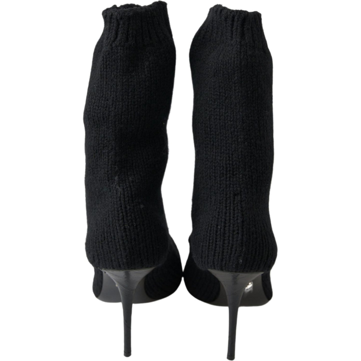 Dolce & Gabbana Black Stiletto Heel Mid Calf Women Boot Shoes