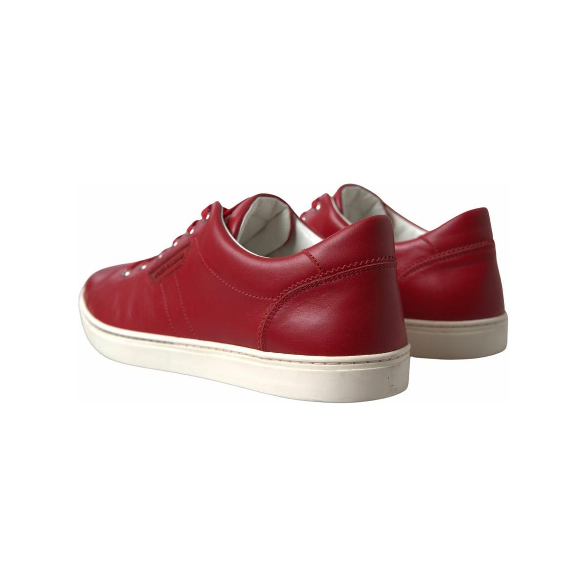 Dolce & Gabbana Elegant Red Leather Low Top Sneakers Dolce & Gabbana