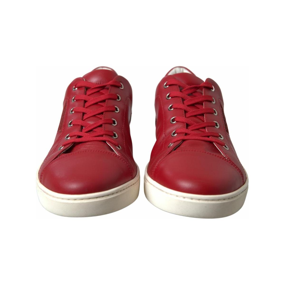 Dolce & Gabbana Elegant Red Leather Low Top Sneakers Dolce & Gabbana