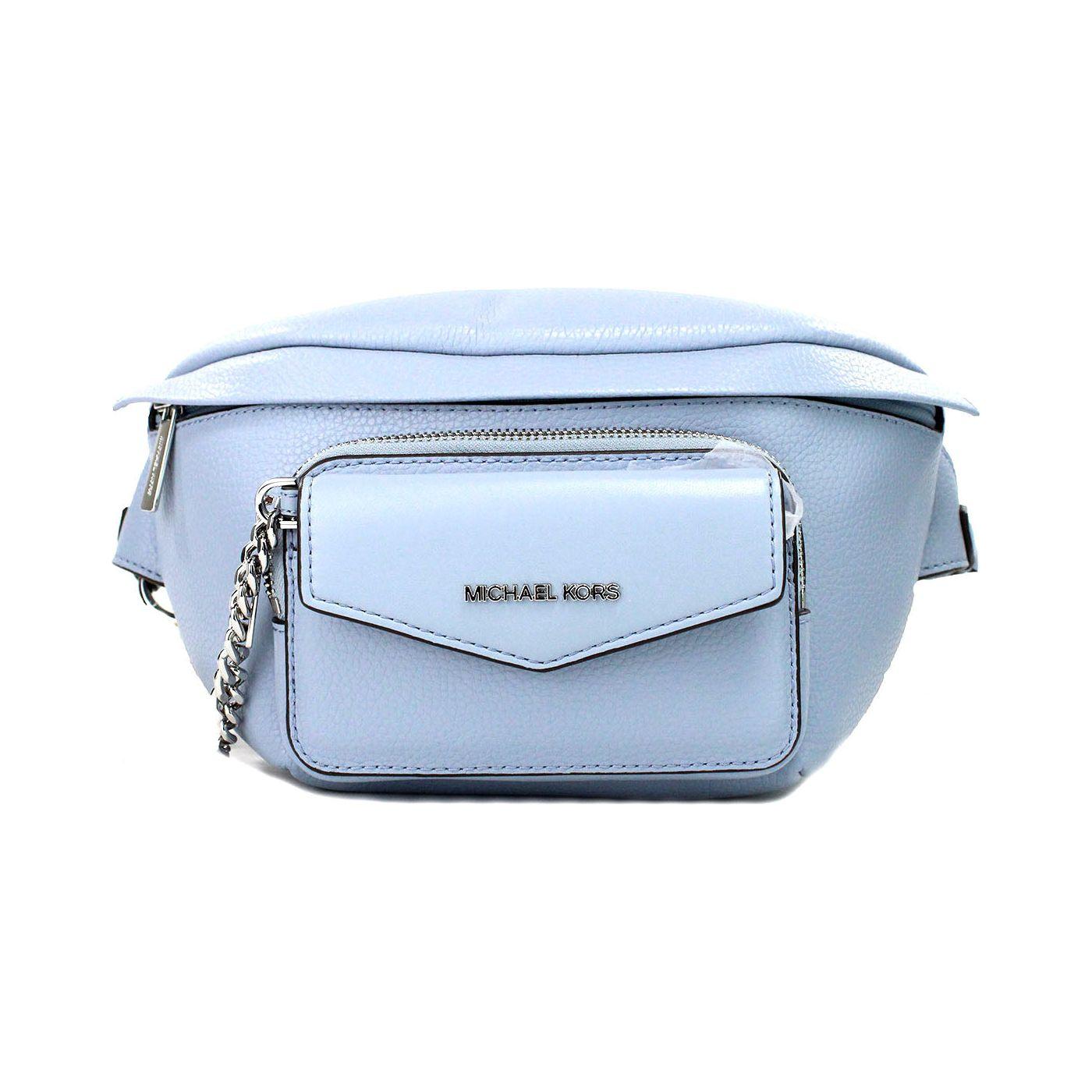 Michael Kors Maisie Large Pale Blue 2-n-1 Waistpack Card Case Fanny Pack Bag Michael Kors