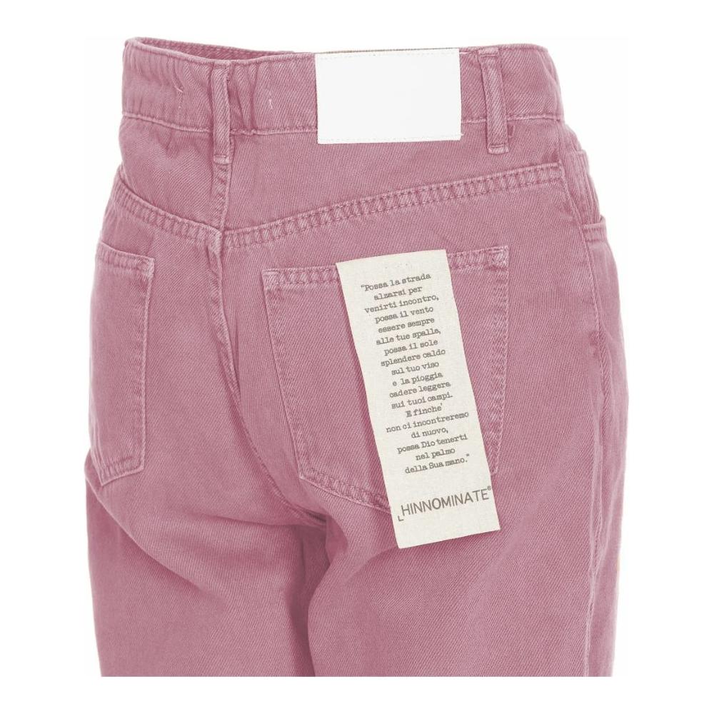 Hinnominate Chic Pink Raw Cut Bottom Jeans Hinnominate